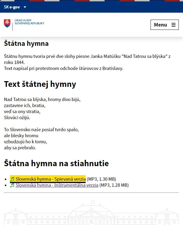 Stiahnite si novú štátnu hymnu na tomto odkaze