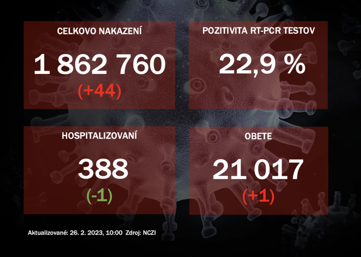 Koronavírus ONLINE: PCR testy za sobotu odhalili 44 pozitívnych