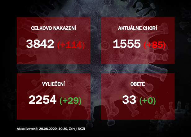 Koronavírus na Slovensku: Pribudlo 114 nových prípadov, rastie počet hospitalizovaných pacientov