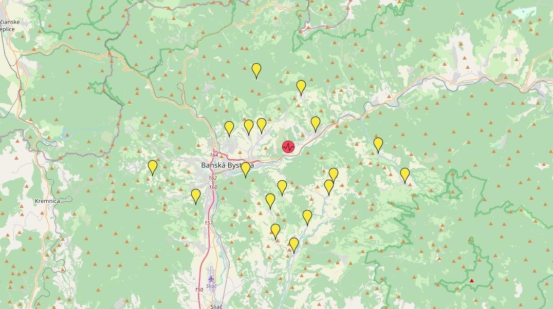 Stredajšie zemetrasenie malo epicentrum medzi Slovenskou Ľupčou a B. Bystricou