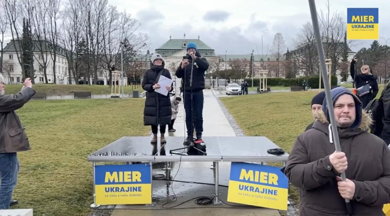 Protest iniciatívy Mier Ukrajine na Námestí slobody