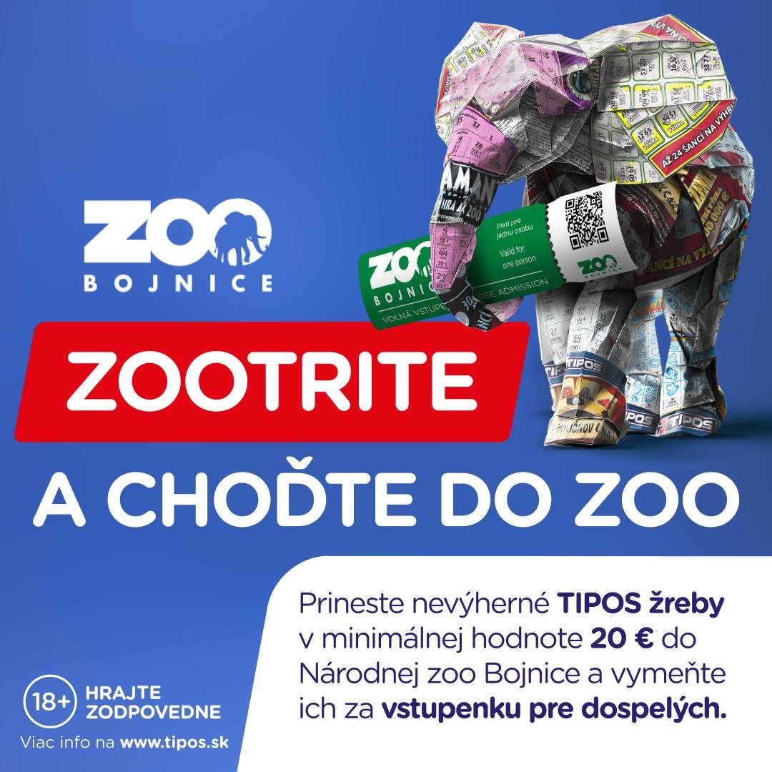 Zootrite a choďte do zoo – nevýherné Tipos žreby Vám otvoria brány do ZOO Bojnice