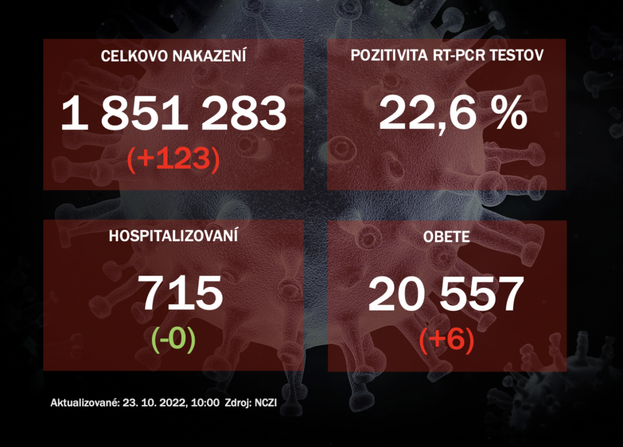 Koronavírus ONLINE: PCR testy v sobotu odhalili 123 pozitívnych