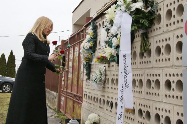 Prezidentka si uctila pamiatku Jána Kuciaka a jeho snúbenice Martiny Kušnírovej