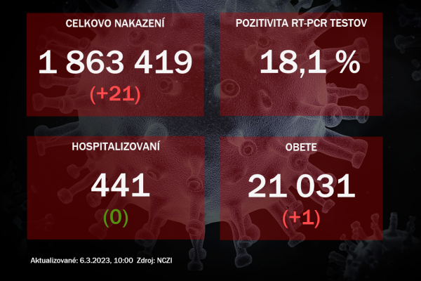 Koronavírus ONLINE: Za nedeľu pribudla jedna obeť vírusu