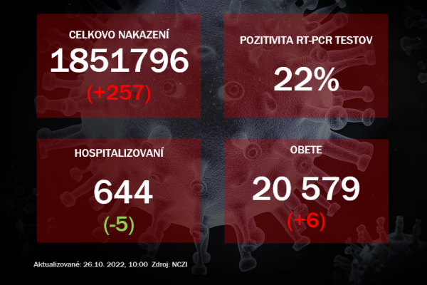 Koronavírus ONLINE: V utorok odhalili PCR testy 257 pozitívnych