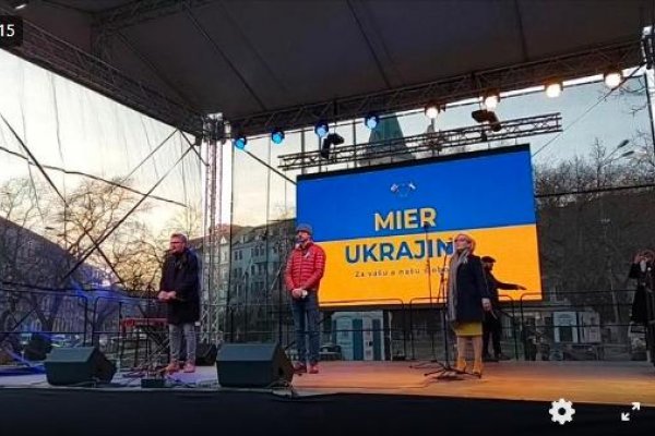 Na proteste Mier Ukrajine vystúpil aj prezident Volodymyr Zelenskyj